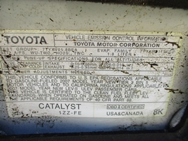 2007 TOYOTA COROLLA S WHITE 4DR 1.8L MT Z15989